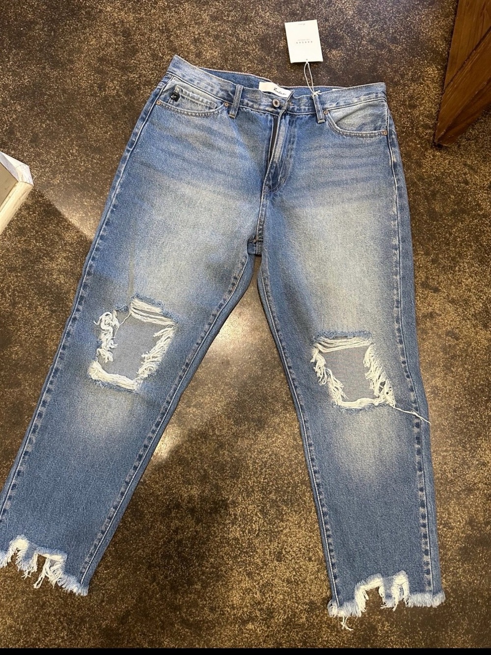 KanCan Distressed Boyfriend Jeans - Light Blue Wash